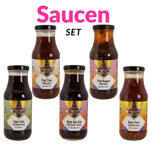 Thai sauce sampler pack with four sauces