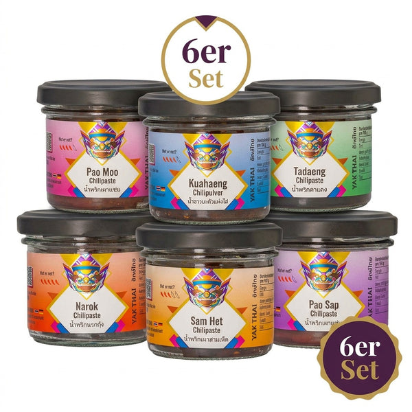 Thai Chili Paste sampler Pack with six different pastes