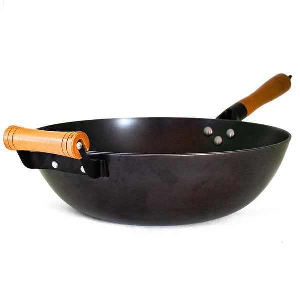 Karbonstahl Wok 26 cm - formstabil - ohne Einbrennen
