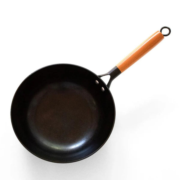 Karbonstahl Wok 26 cm - formstabil - ohne Einbrennen - Yak Thai