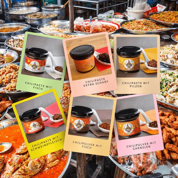 Thai Chilipasten Probierpaket mit sechs verschiedenen Pasten - Yak Thai