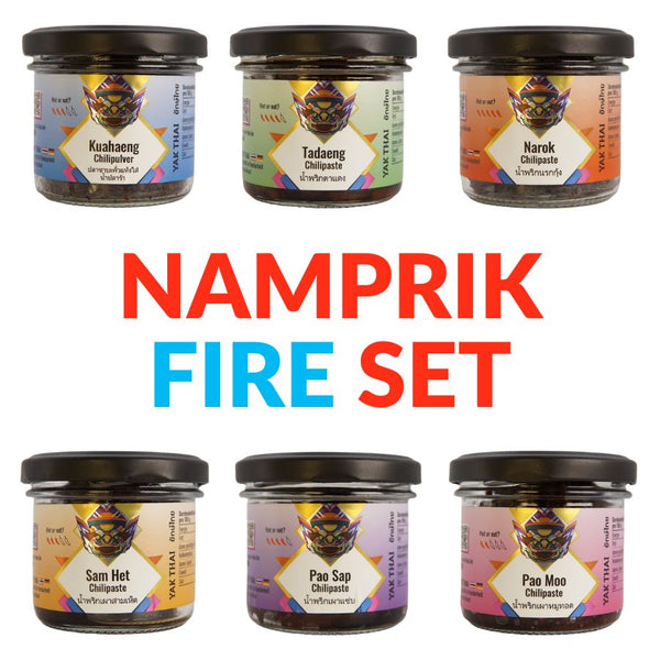 Thai Chilipasten Probierpaket mit sechs verschiedenen Pasten - Yak Thai