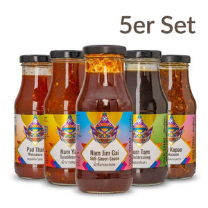 Thai Soßen Probierpaket mit fünf Soßen - Yak Thai